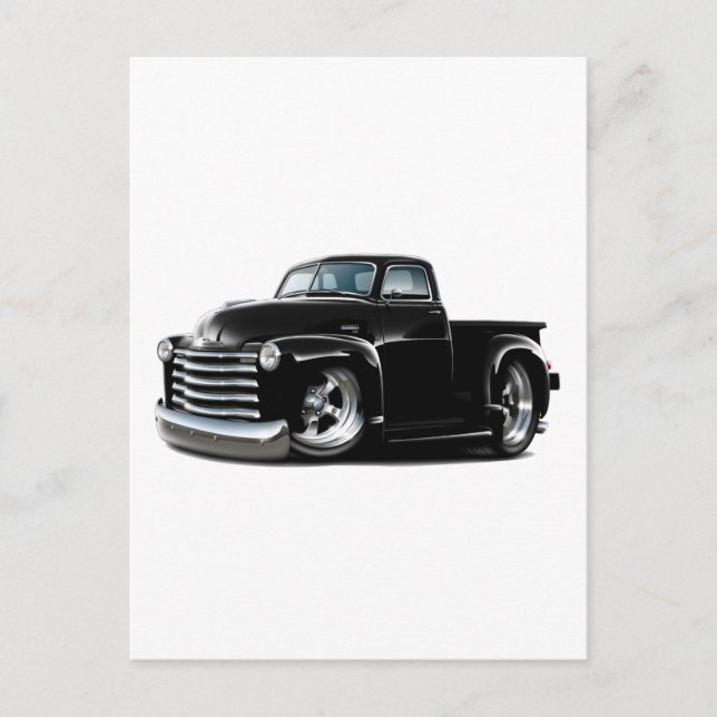 1950-52 Chevy Black Truck Postcard (Front)