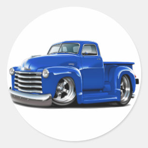 1950-52 Chevy Blue Truck Classic Round Sticker