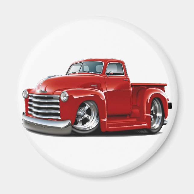 1950-52 Chevy Red Truck Magnet (Front)