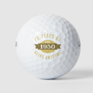 1950 70th Birthday Awesome For Men Golf Balls