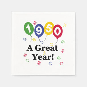 1950 A Great Year Birthday Paper Napkins