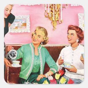 1950 Afternoon tea Square Sticker