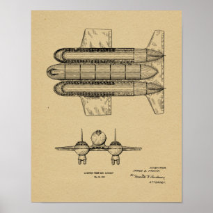 1950 Airship Aeroplane Patent Art Drawing Print