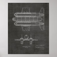 1950 Airship Aeroplane Patent Art Drawing Print