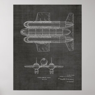 1950 Airship Aeroplane Patent Art Drawing Print