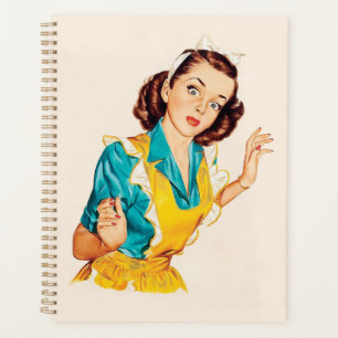 1950 Baking Day Vintage Woman in Apron Planner