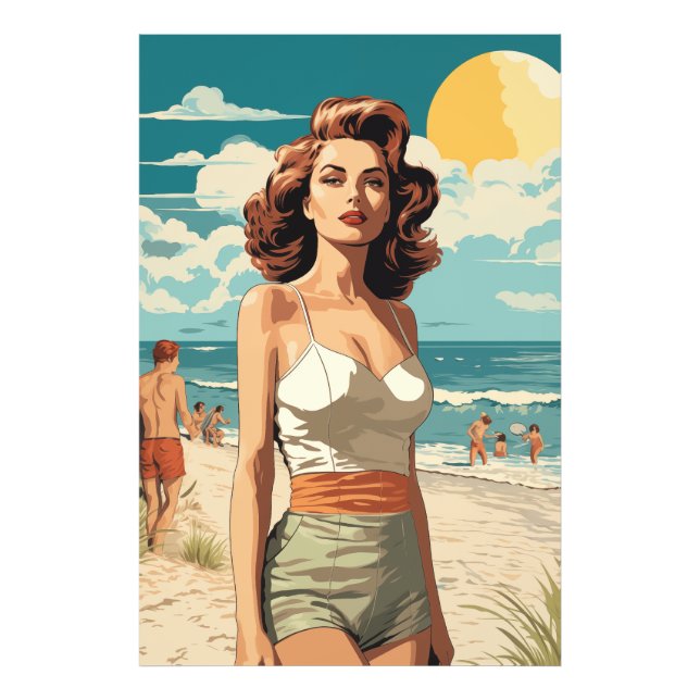 1950 Beach Girl Photo Print (Front)