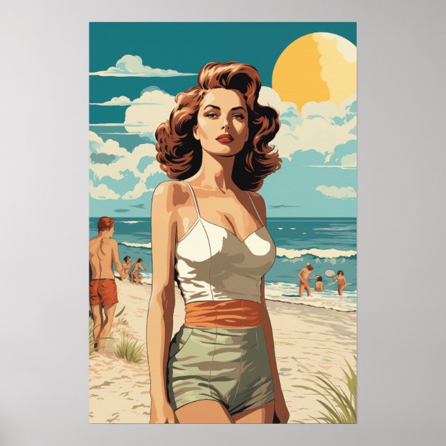 1950 Beach Girl Poster (Front)