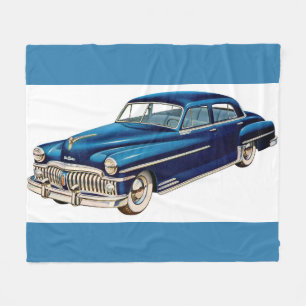 1950 blue DeSoto print Fleece Blanket