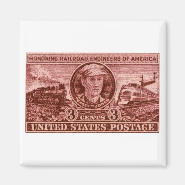 1950 Casey Jones Stamp Magnet (Front)