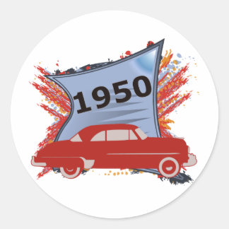 1950 Chevy Classic Round Sticker