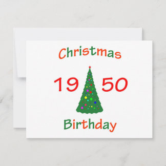 1950 Christmas Birthday Holiday Card