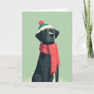 1950 Christmas Black Lab Card