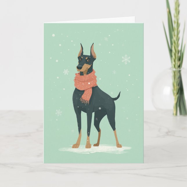 1950 Christmas Doberman Card (Front)