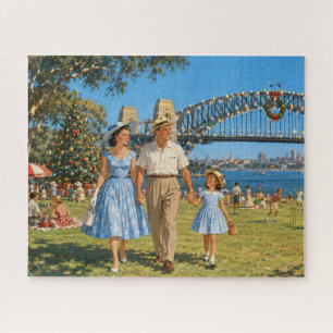 1950 Christmas family outing Sydney park Jigsaw Puzzle