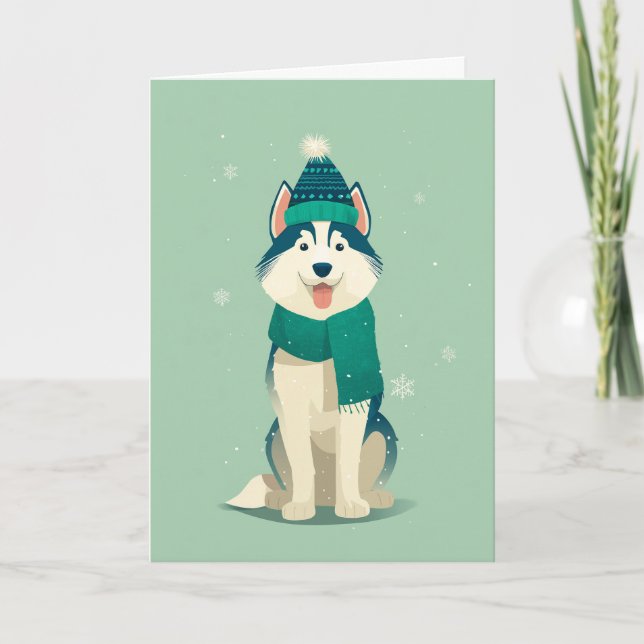 1950 Christmas Husky Card (Front)