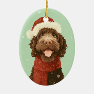 1950 Christmas Labradoodle Ceramic Tree Decoration