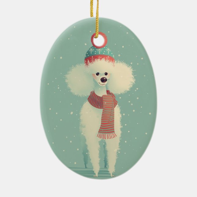 1950 Christmas Poodle Ceramic Tree Decoration (Back)