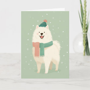 1950 Christmas Samoyed Card