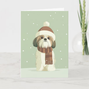 1950 Christmas Shih Tzu Card