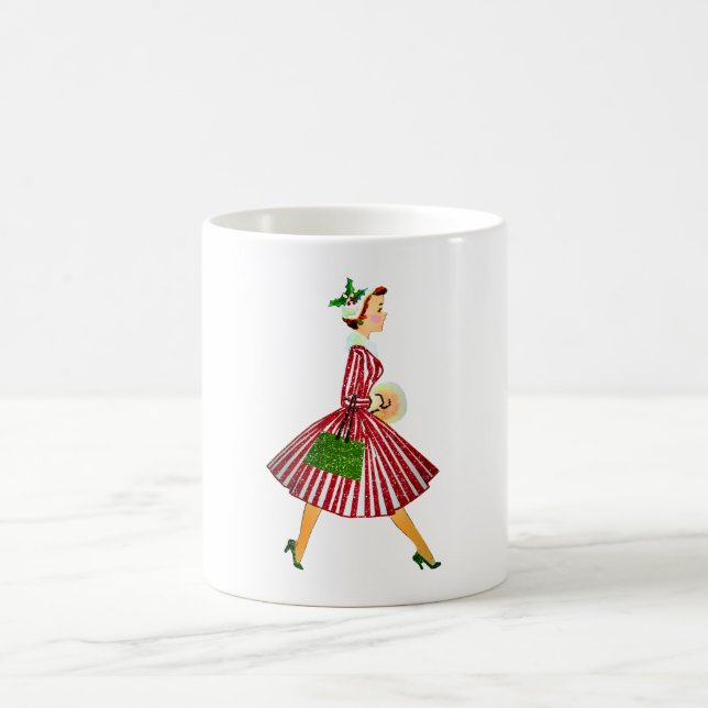 1950 Christmas Vintage Lady     Coffee Mug (Center)