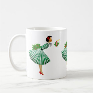 1950 Christmas Vintage Lady    Coffee Mug