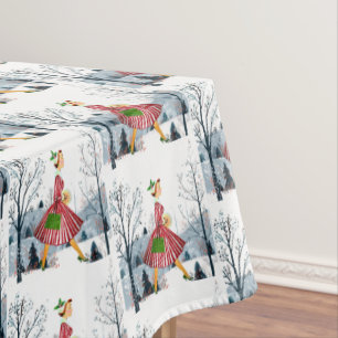 1950 Christmas Vintage Lady  Tablecloth