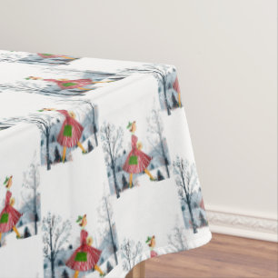 1950 Christmas Vintage Lady Tablecloth