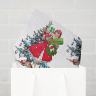 1950 Christmas Vintage Lady  Tissue Paper
