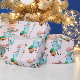 1950 Christmas Vintage Lady Wrapping Paper