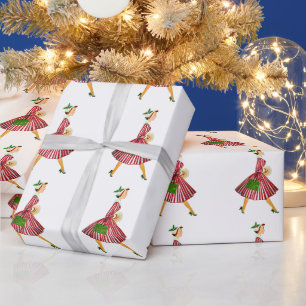 1950 Christmas Vintage Lady Wrapping Paper