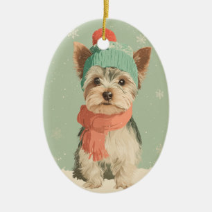 1950 Christmas Yorkie Ceramic Tree Decoration