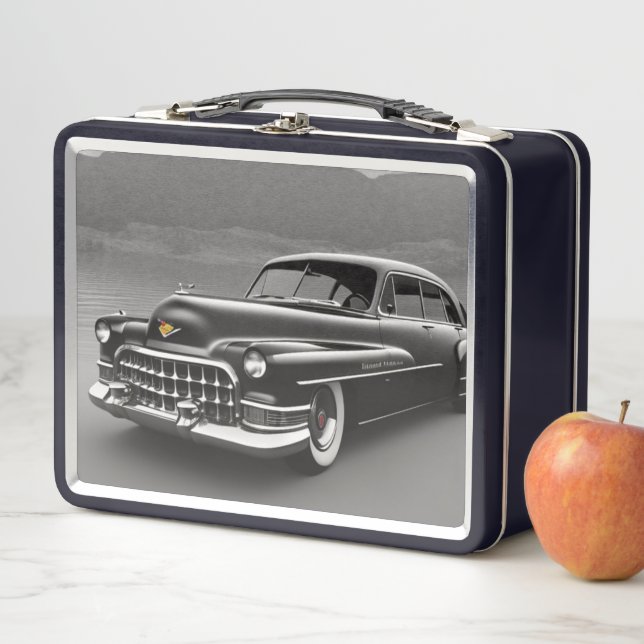 1950 Classic Car Metal Lunch Box (In Situ)