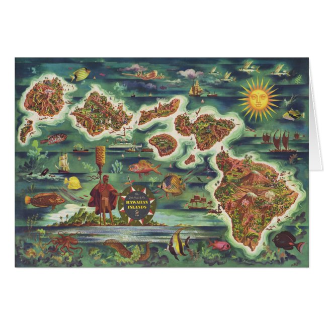 1950 Dole Map of Hawaii Joseph Feher Oil Paint (Front Horizontal)