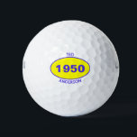 1950 Editable 70th Birthday Yellow Personalised Golf Balls<br><div class="desc">1950 Editable 70th Birthday Yellow Personalised Golf Balls  for the cool dad,  papa,  uncle,  brother cousin golfer. Add his first name,  last name or monogram.</div>