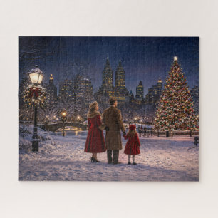 1950 Family Christmas Central Park USA Jigsaw Puzzle