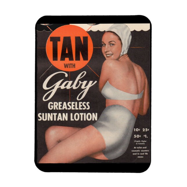 1950 Gaby Suntan Lotion ad Magnet (Vertical)