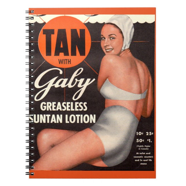 1950 Gaby Suntan Lotion ad Notebook (Front)