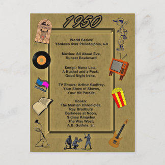 1950 Great Events Birthday Card