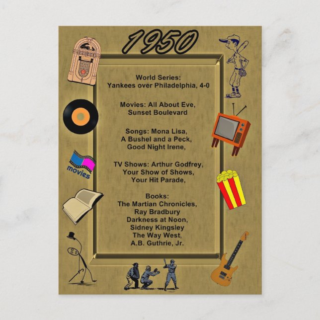 1950 Great Events Birthday Card (Front)