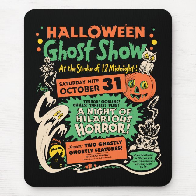 1950 Halloween Ghost Show Mouse Mat (Front)