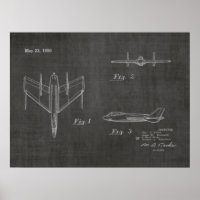 1950 Jet Aeroplane Patent Art Drawing Print