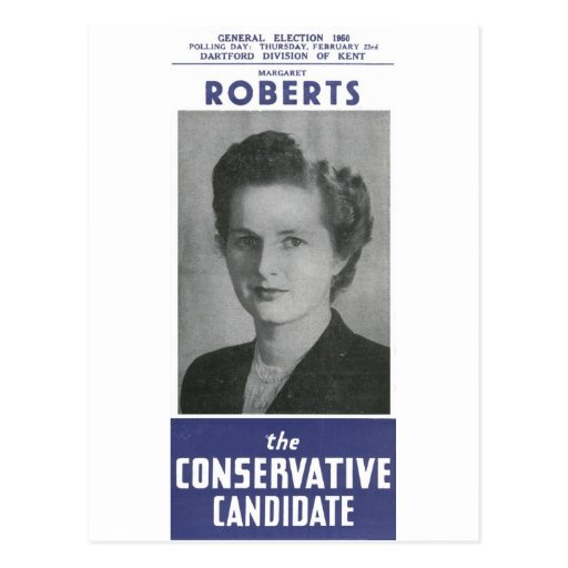 1950 Mrs Thatcher Election Poster Postcard