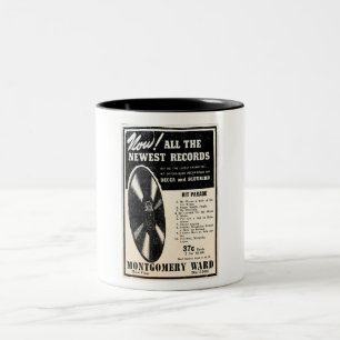 1950 MUSICAL RECORD ADVERTISING Two-Tone COFFEE MUG