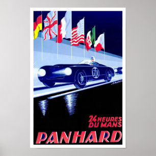 1950 Panhard Le Mans vintage racing ad Poster