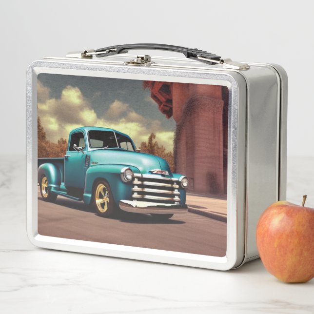 1950 Pickup Truck Metal Lunch Box (In Situ)