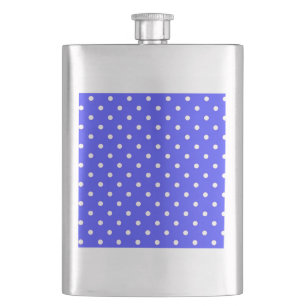1950 purple blue white dots hip flask