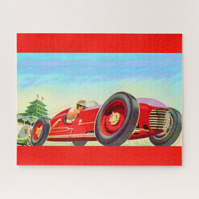 1950 red racing car jigsaw puzzle (Horizontal)