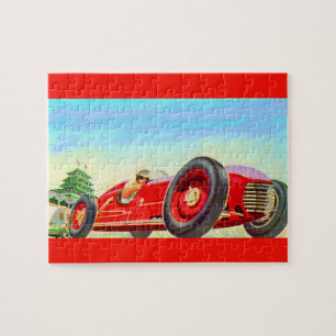 1950 red racing car jigsaw puzzle
