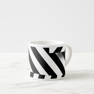 1950 retro modern memphis style black and white espresso cup
